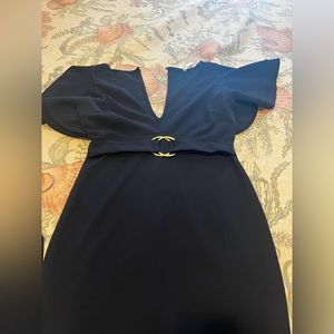 Navy Dress V cut